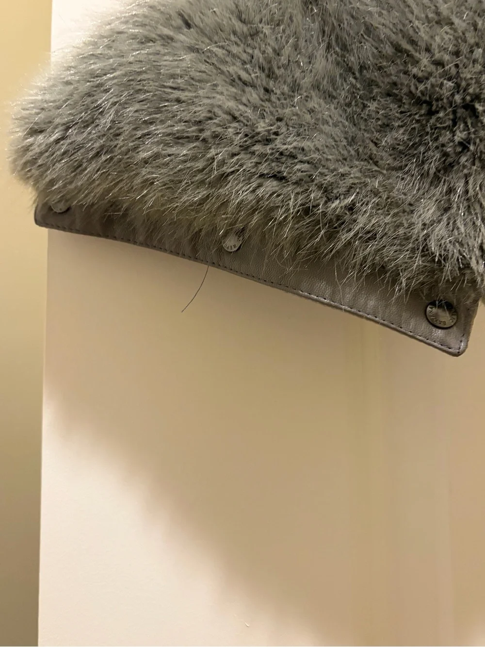 Banana Republic Gray Faux Fur wrap